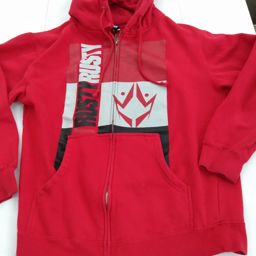 "Rusty" red full zip jacket w/2 front pockets